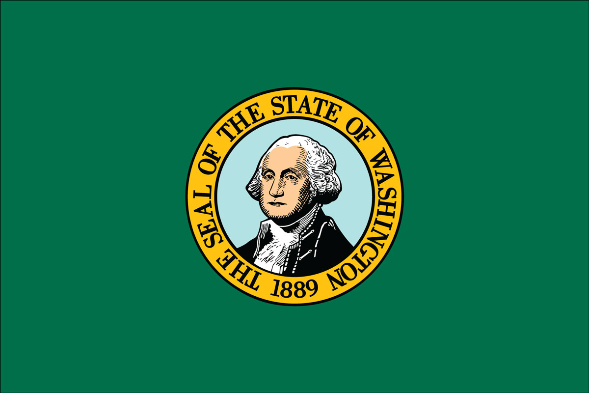 12x18" Nylon flag of State of Washington